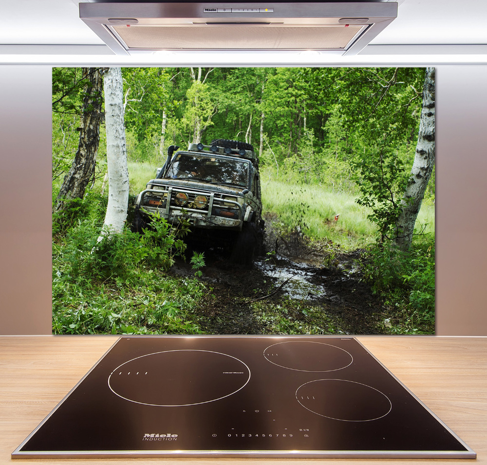 Panel dekor szkło Jeep w lesie