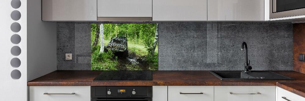 Panel dekor szkło Jeep w lesie