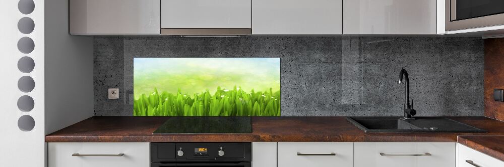 Panel szklany do kuchni Trawa