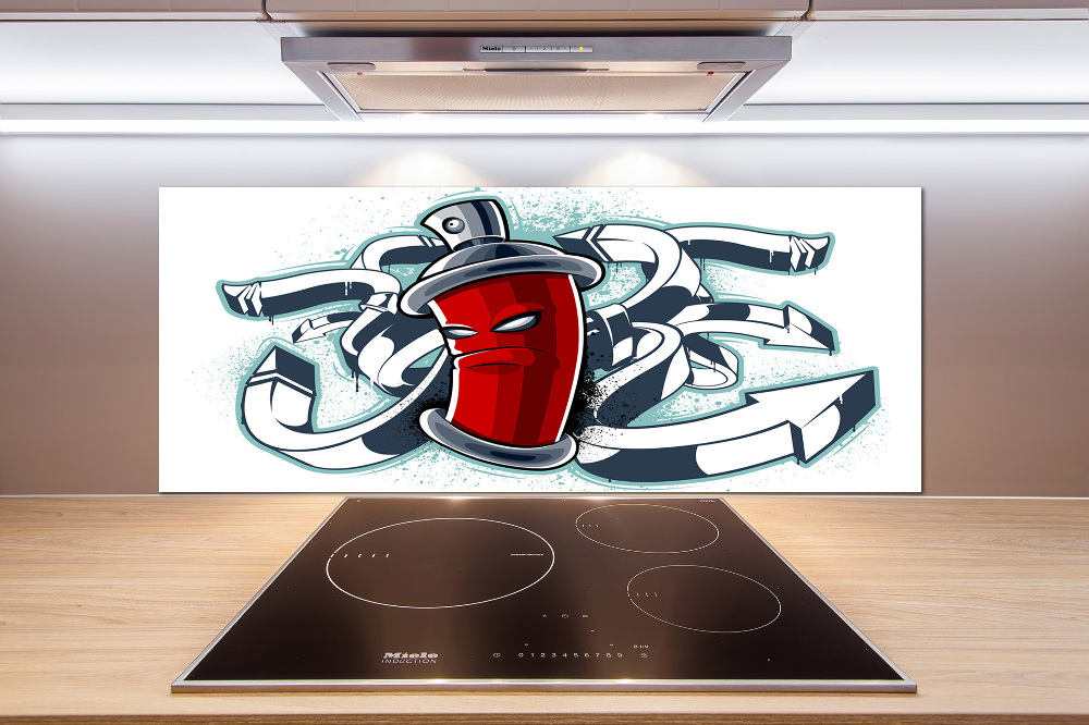 Panel między meble w kuchni Graffiti