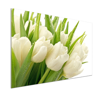 Panel do kuchni Białe tulipany
