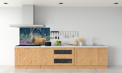 Panel lacobel Jeleń wśród lawendy