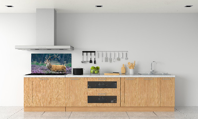 Panel lacobel Jeleń wśród lawendy