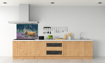 Panel lacobel Jeleń wśród lawendy