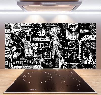 Panel między meble w kuchni Graffiti