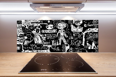 Panel między meble w kuchni Graffiti