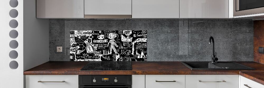 Panel między meble w kuchni Graffiti