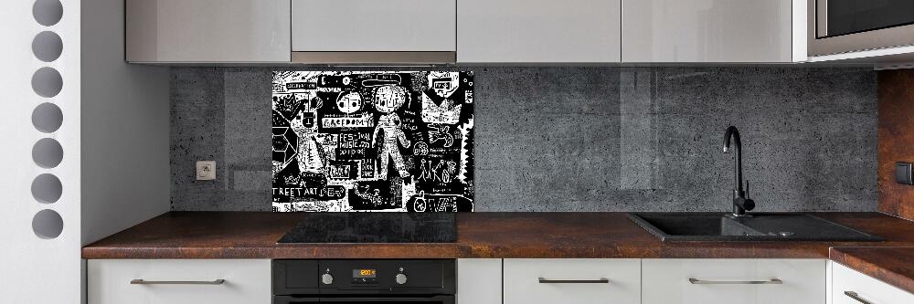 Panel między meble w kuchni Graffiti
