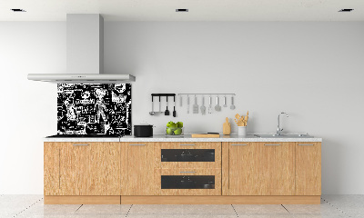 Panel między meble w kuchni Graffiti