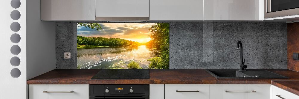 Panel do kuchni Zmierzch nad rzeką