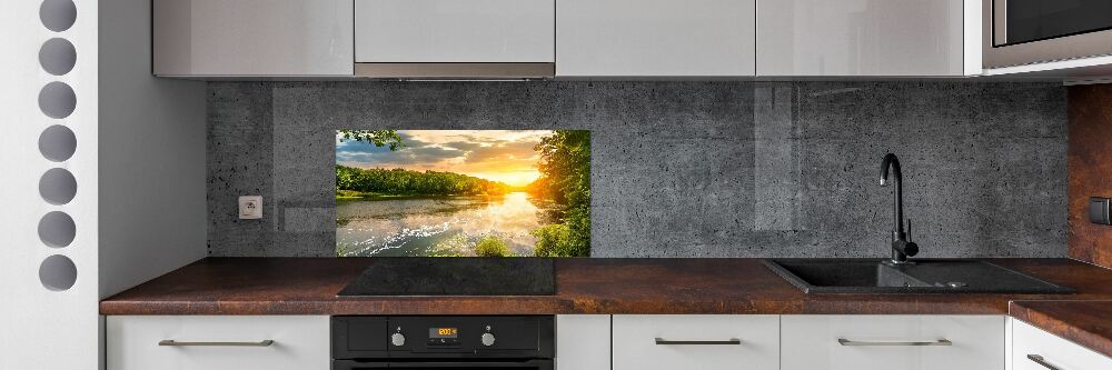Panel do kuchni Zmierzch nad rzeką