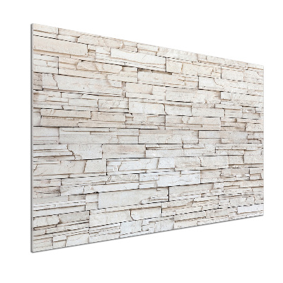 Panel lacobel Biała ściana kamień