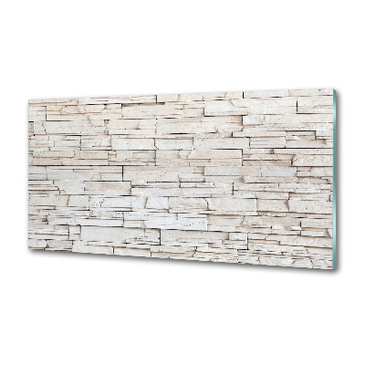 Panel lacobel Biała ściana kamień