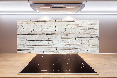 Panel lacobel Biała ściana kamień