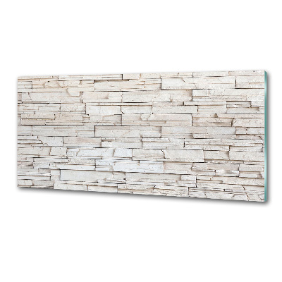 Panel lacobel Biała ściana kamień