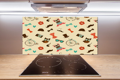 Panel do kuchni Hipsterskie sowy
