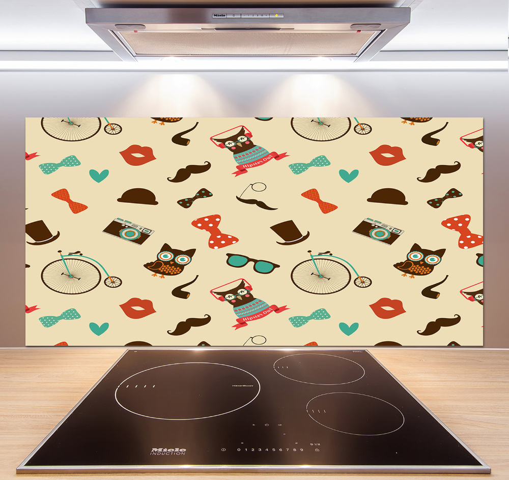 Panel do kuchni Hipsterskie sowy