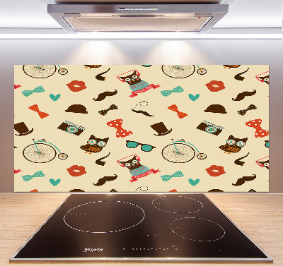 Panel do kuchni Hipsterskie sowy