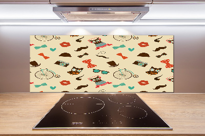 Panel do kuchni Hipsterskie sowy