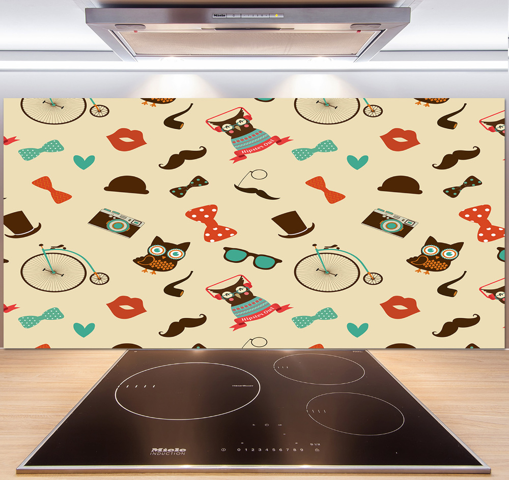 Panel do kuchni Hipsterskie sowy
