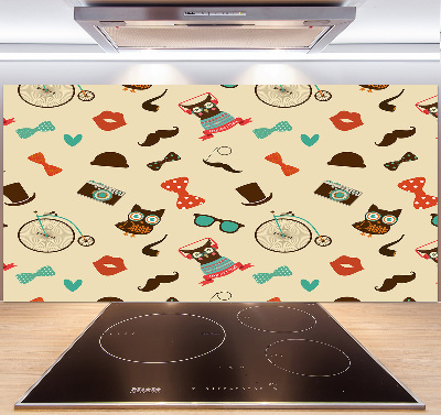 Panel do kuchni Hipsterskie sowy