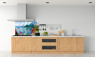 Panel lacobel Kwiaty nad jeziorem