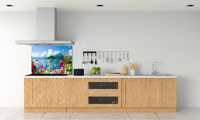 Panel lacobel Kwiaty nad jeziorem