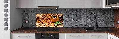 Panel lacobel Ziarna kawy i kubek