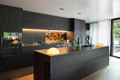 Panel lacobel Ziarna kawy i kubek