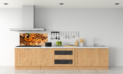 Panel lacobel Ziarna kawy i kubek