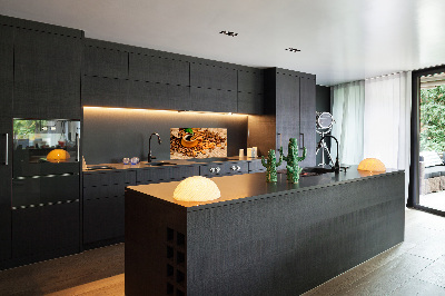 Panel lacobel Ziarna kawy i kubek