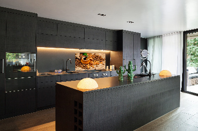 Panel lacobel Ziarna kawy i kubek
