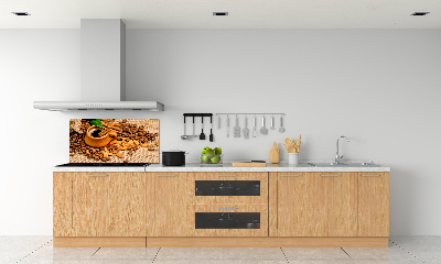 Panel lacobel Ziarna kawy i kubek