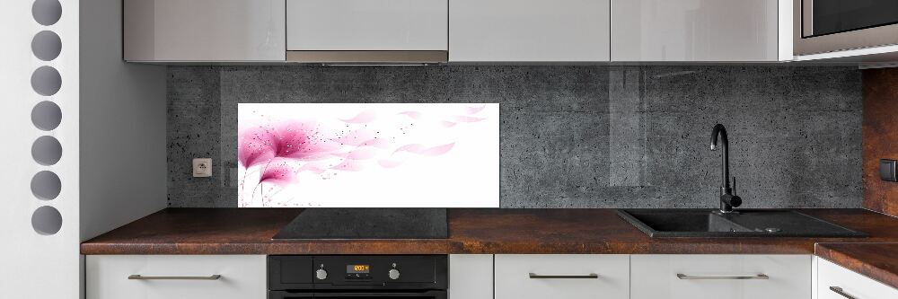 Panel dekor szkło Różowy kwiat