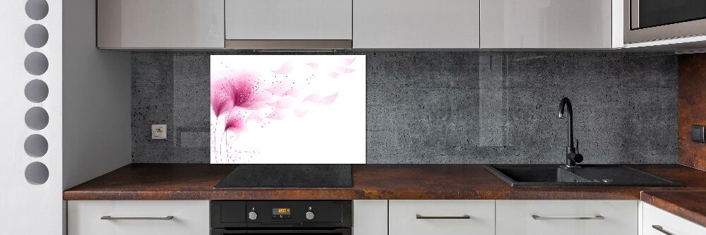 Panel dekor szkło Różowy kwiat