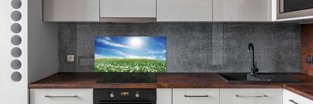 Panel szklany do kuchni Łąka