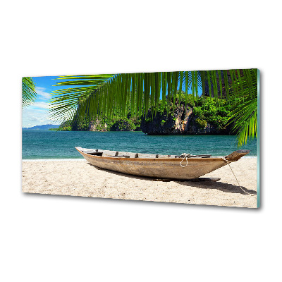 Panel do kuchni Łódka na plaży