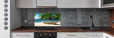 Panel do kuchni Łódka na plaży