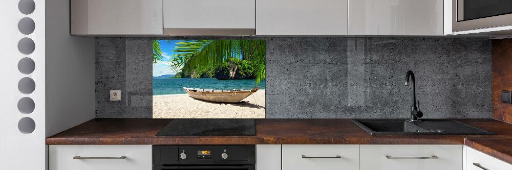 Panel do kuchni Łódka na plaży
