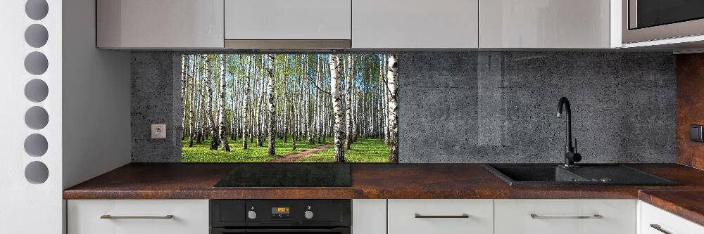 Panel dekor szkło Brzozowy las