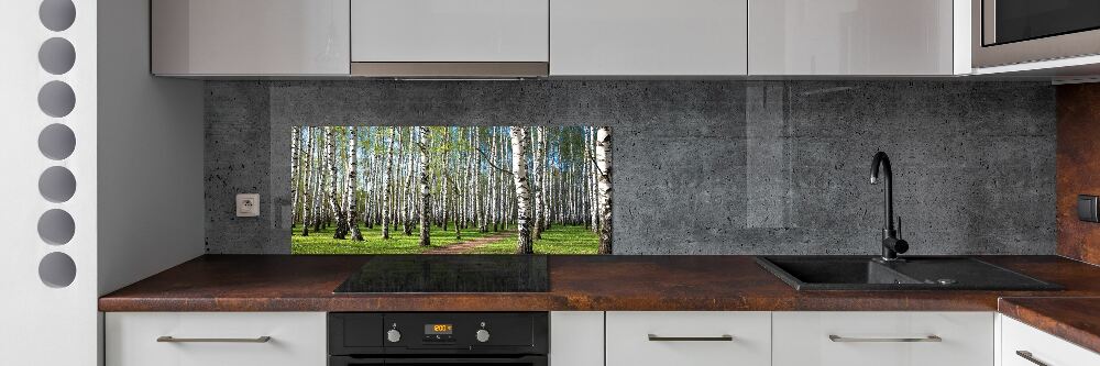 Panel dekor szkło Brzozowy las