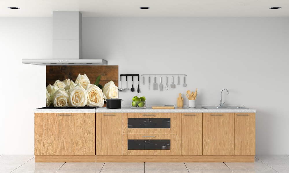 Panel dekor szkło Białe róże