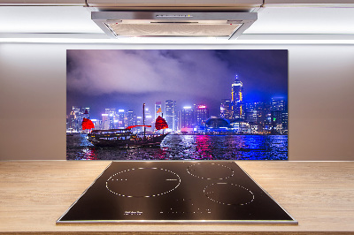 Panel do kuchni Hong kong nocą