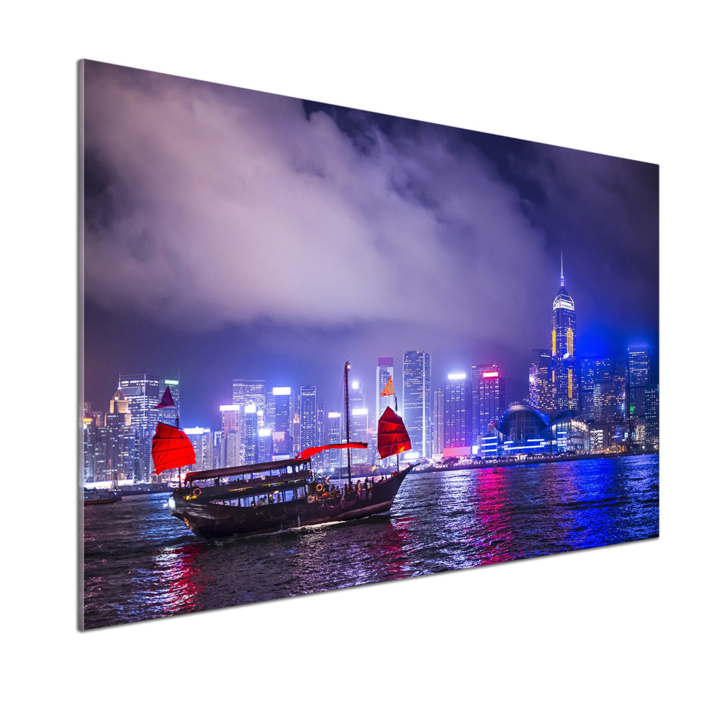 Panel do kuchni Hong kong nocą