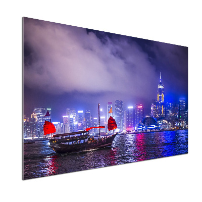 Panel do kuchni Hong kong nocą