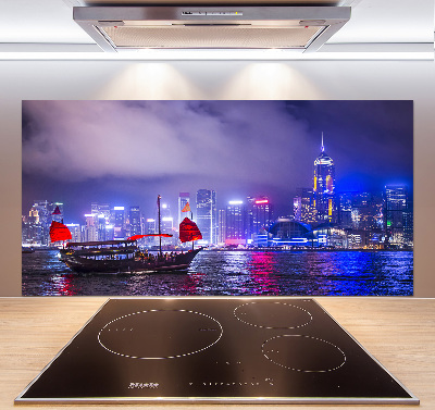 Panel do kuchni Hong kong nocą