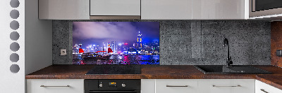 Panel do kuchni Hong kong nocą