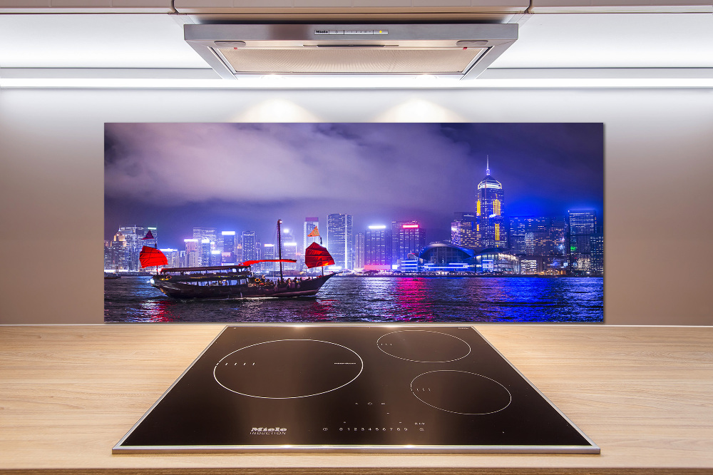 Panel do kuchni Hong kong nocą