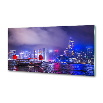 Panel do kuchni Hong kong nocą
