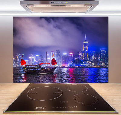 Panel do kuchni Hong kong nocą